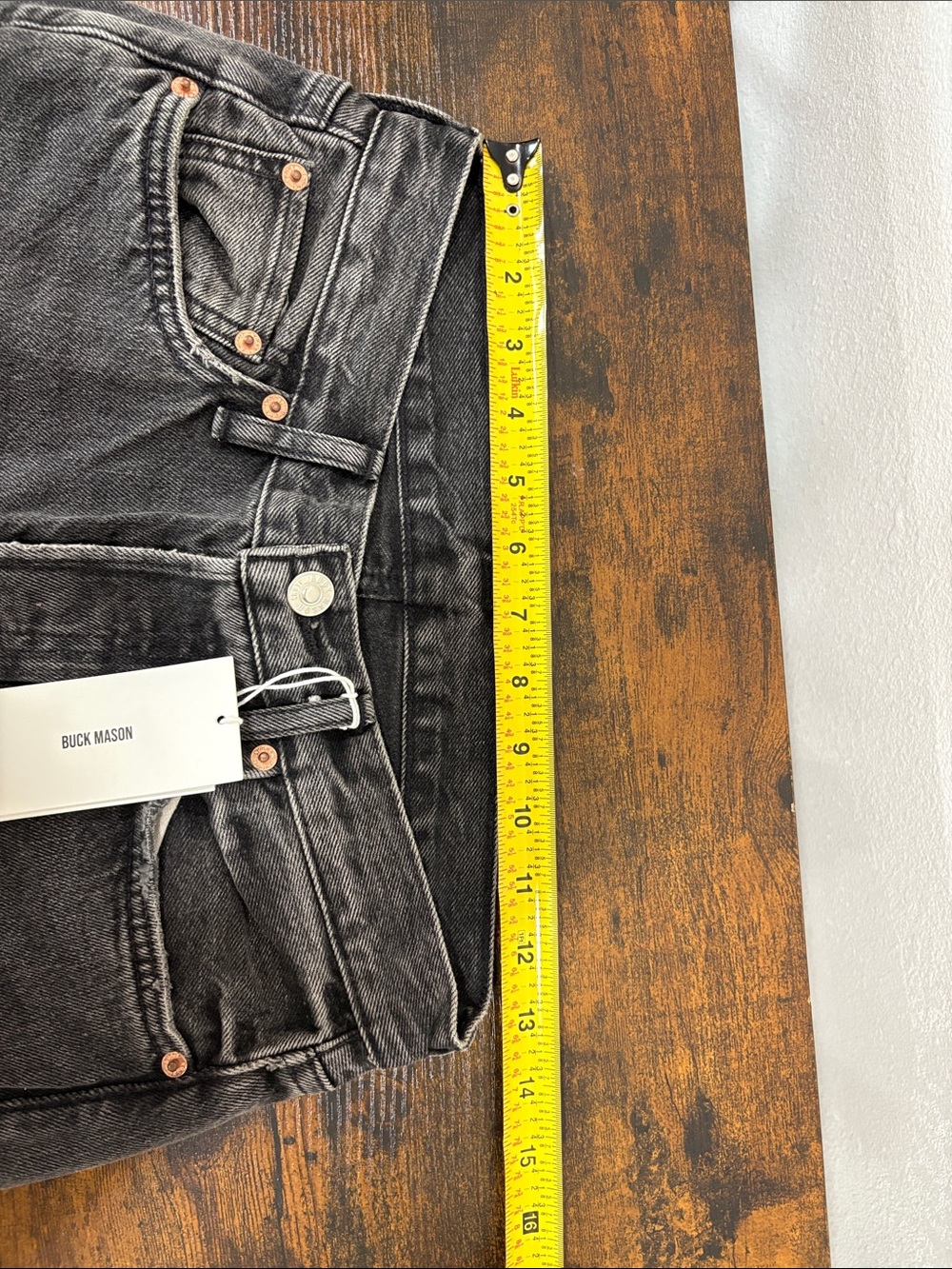 Buck Mason Women’s The Original Straight Leg Mid Rise Jeans Size 23 Charcoal - Picture 5 of 13